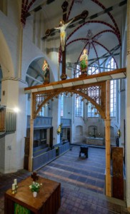 Der Chorbogen in der Stadtkirche von Gadebusch stammt aus dem Mittelalter.